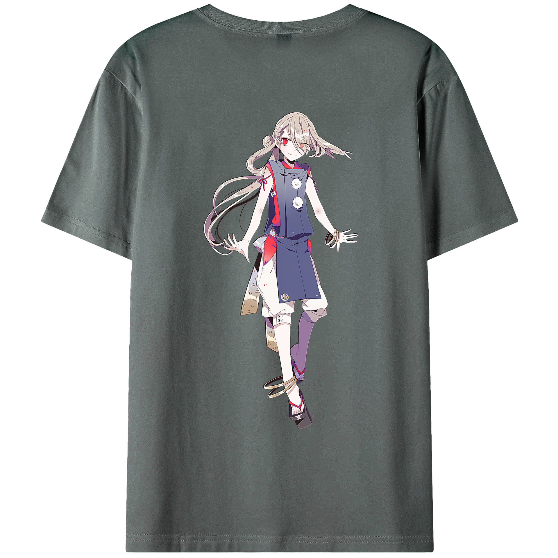 （画像用） 刀剣乱舞 Touken Ranbu 綿100％ メンズ半袖Tシャツ（バックプリント） 通気性